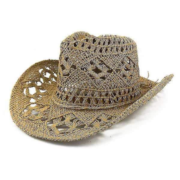 Herr &amp; Dam Vävd Halm Cowboyhatt Sommar Strand Solhatt, Justerbar