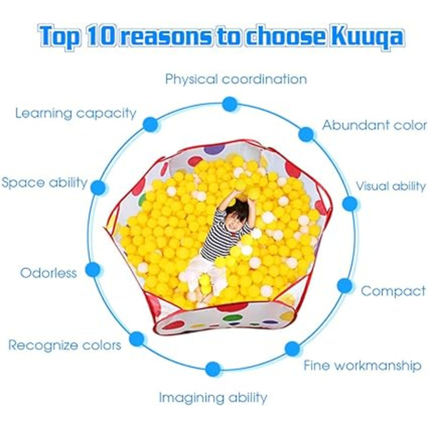 KUUQA 100CM Barnpool för barn med förvaringsväska (bollar ingår ej)