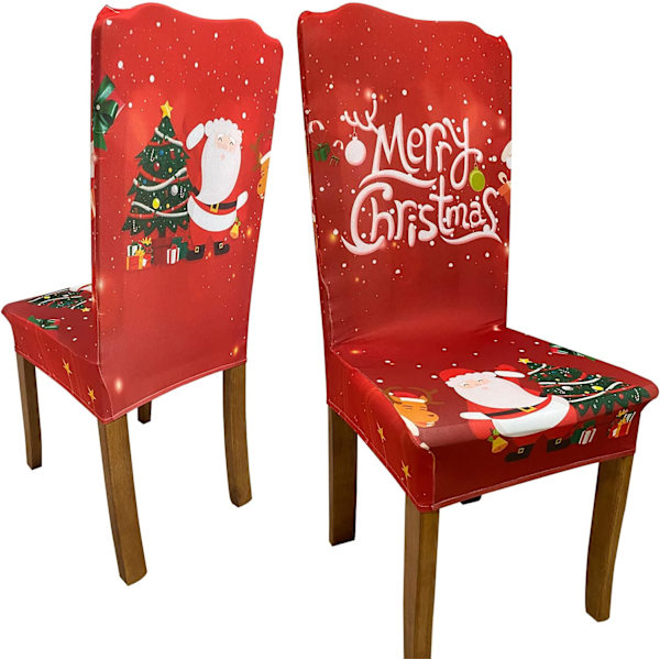 Julmatstolsöverdrag - 2-pack stretchiga stolsöverdrag