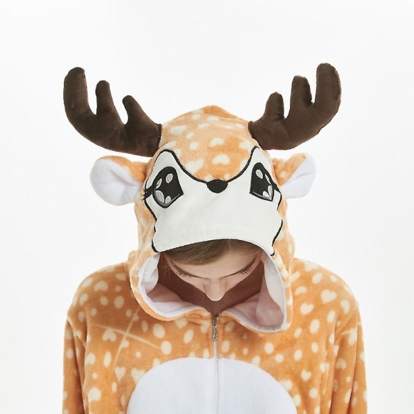 Unisex-flanellipuku, eläin, yöasu, huppari, yövaatteet, juhla-cosplay, eläin, siamilaiset pyjama M