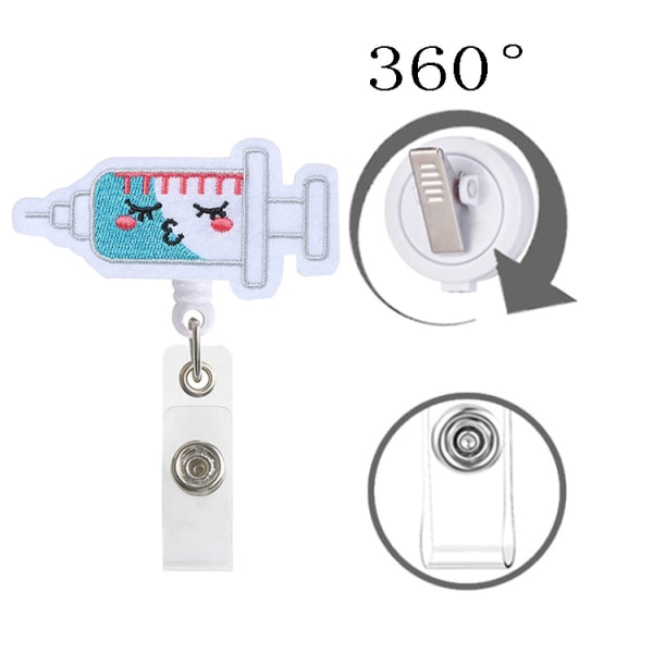 5 pieces of medical felt, retractable and easy-pull button, rotating and easy-pull certificate button, nurse badge clip