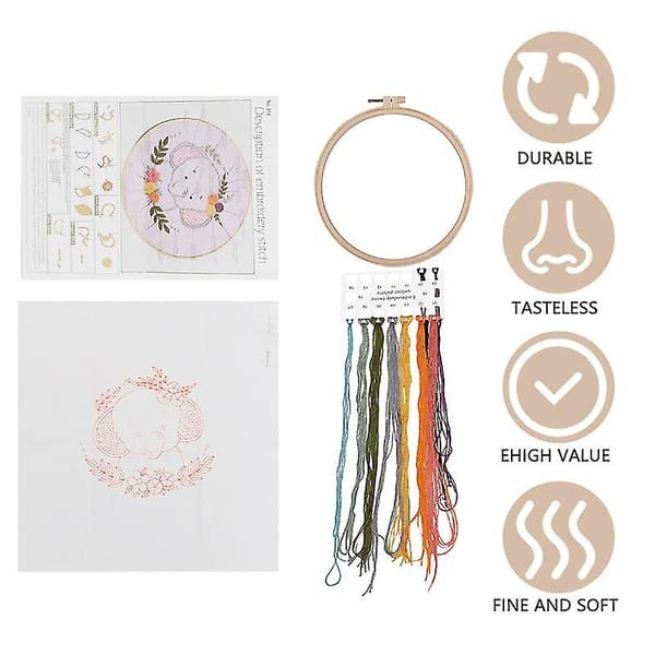 1 sæt broderistarterkit Diy broderitilbehør korsstingssæt
