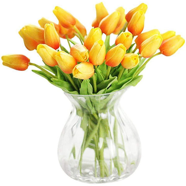 30 kpl Tekoäly Tulppaani Kukka Mini Tekokukat Hää Koti Koristeet Äidille Vaimolle Tyttöystävälle Sunset color