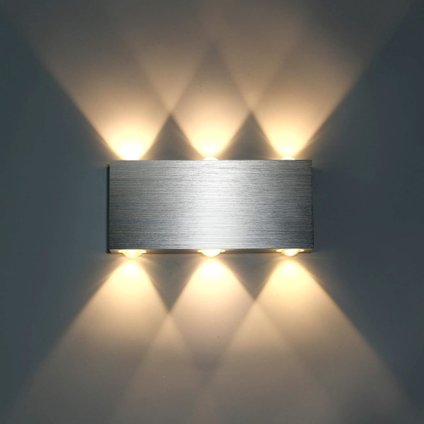 LED Wall Sconce 18W Indoor Wall Lamp Modern Square Up Down Aluminum Lighting Decoration Light for Bedroom Office Warm White