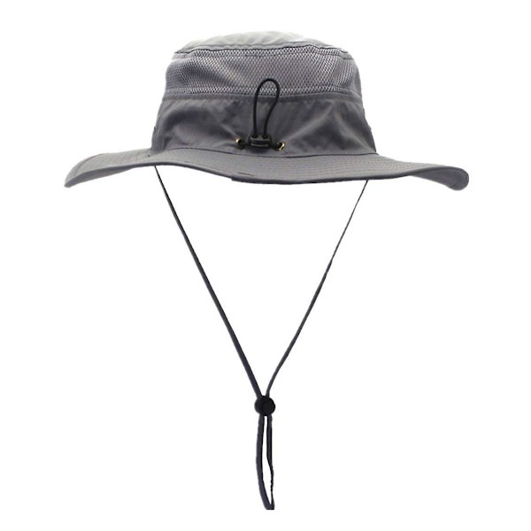 Unisex bredskygget hat, UPF 50+ vandtæt solbeskyttelse, sommer UV-beskyttelse Boonie Hat Light Grey