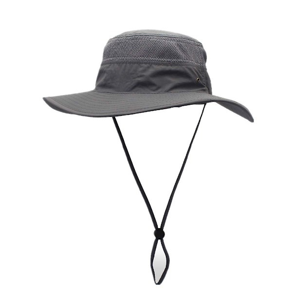 Unisex bredskygget hat, UPF 50+ vandtæt solbeskyttelse, sommer UV-beskyttelse Boonie Hat Light Grey