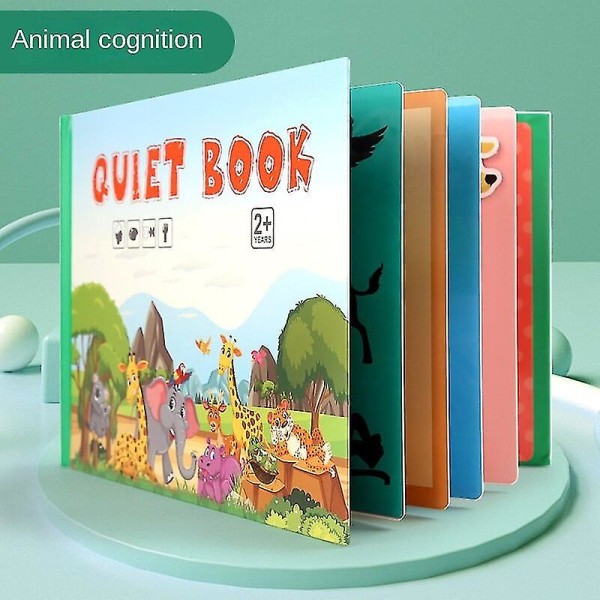 Børneoplysningsklistermærker Stille bog Travl bog Håndlavet materiale Indsæt bog Pædagogisk legetøj-trafikkognition Animal cognition