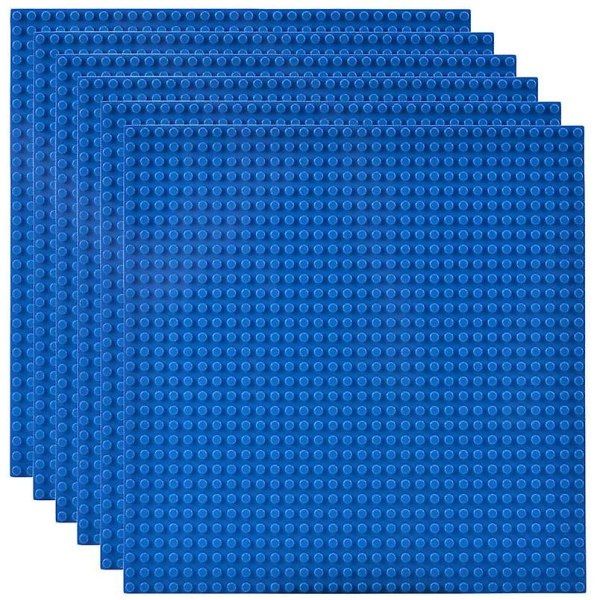 2 stk. Klassiske bundplader Byggeplader til byggeklodser 25,5x25,5cm Grå Blue