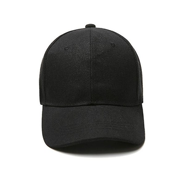 Klassiska enfärgade basebollkepsar, justerbara, unisex, hiphop, sol, casual Black