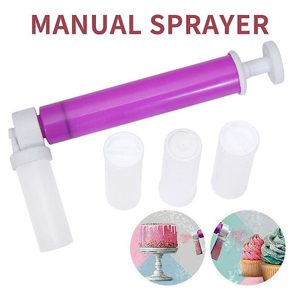 Manuaalinen airbrush, manuaalinen kakku airbrush pumppu, diy leivonta kakku airbrush pumppu, värjäys suihku Gu-n, manuaalinen Purple