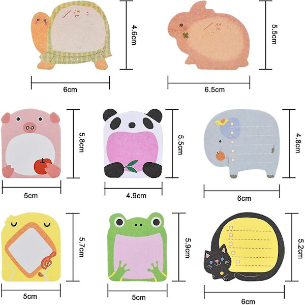 8 Pads Sticky Notes Animal Sticky Notes Removable Self-adhesive Notes Novelty Cartoon Sticky Notes Pad Set