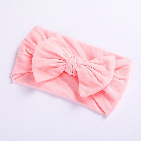 2 Pack Stretchy Elastic Wide Nylon Headbands With Solid Knot Bow Headwraps Hair Accessories For Baby Girls