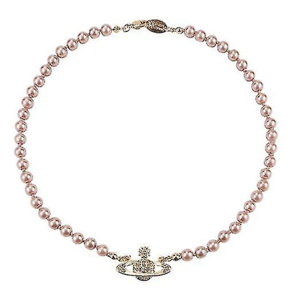 Helminauha Saturnus-kristallitimantti kaulakoru Imitaatiohelmi Choker Golden