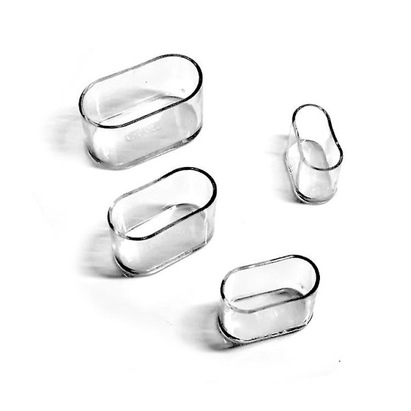 16 st ovala stolsbensöverdrag i PVC, möbelskydd, bordsbensöverdrag, golvskydd 15 x 30mm