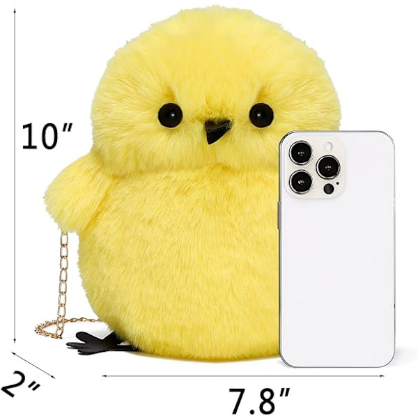 1 stk. Kvinders søde plys crossbody taske chic lille skuldertaske mobiltelefon pung til piger gul