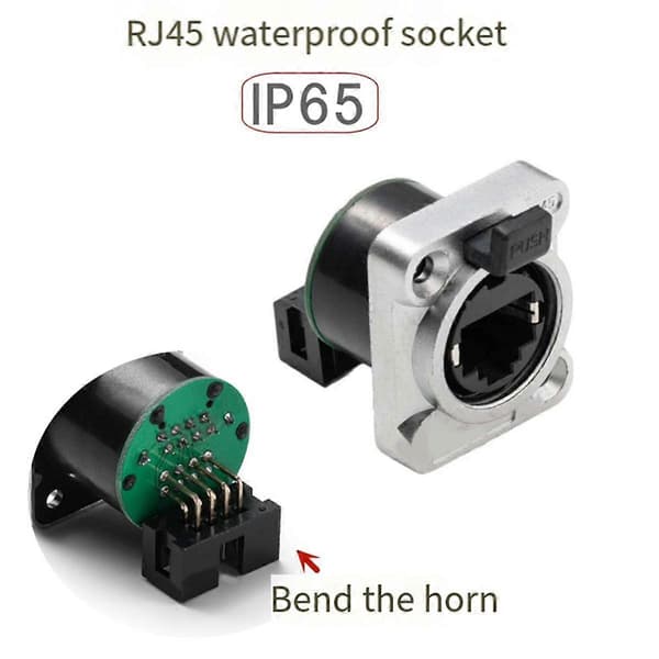 10 stk. Ethernet Rj45 Chassis Socket NE8FDP Ethernet Pass Through Connector IP65 Vanntett D