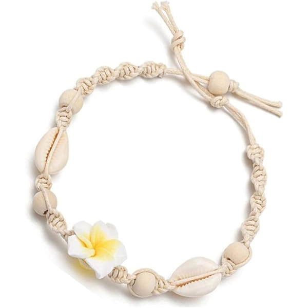 Ankelkedja Snäckor Blommor Ankelkedja Skal Ankelkedja Armband Kedja Strand Fot Smycken Justerbar för Kvinnor och Flickor