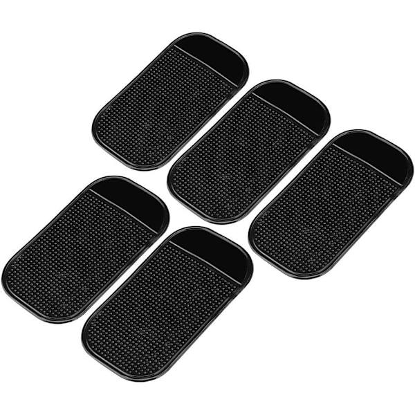 13 x 7 cm svart silikon sklisikker klebrig matte for bil 5 stk gjenbrukbare klebrige pads sklisikker klebrig matte for smarttelefon pad bil dashbord