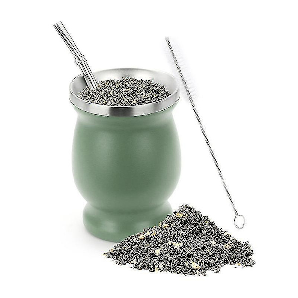 230 ml Bombilla Set Yerba Mate Kalebass Rostfritt Stål Tekopp Hög Kvalitet