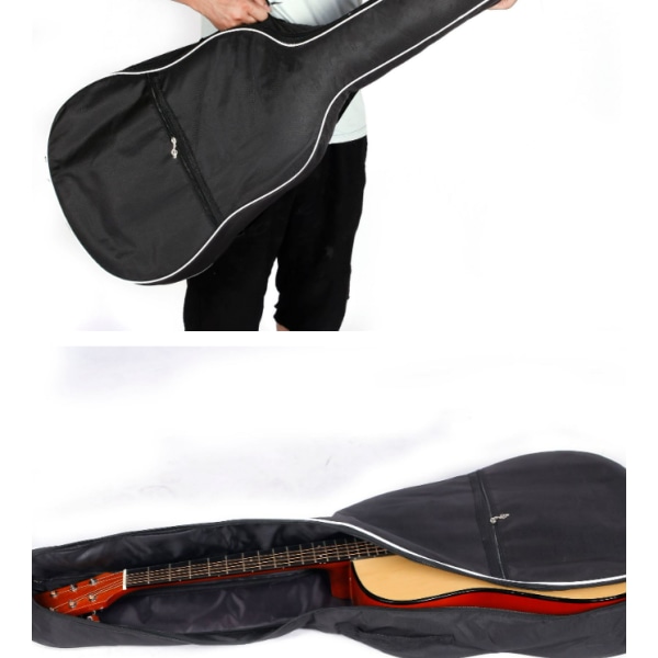 Tykk bomullsgitarpose Dobbel skulder Oxford-stoff Ryggsekk for Ballad-gitar Instrumentpose 110 cm lengde