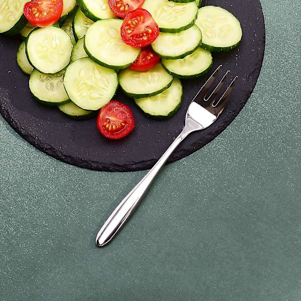 Dessertgafler, 6 stk. rustfrit stål dessertgafler, kagegafler, salatgaffel