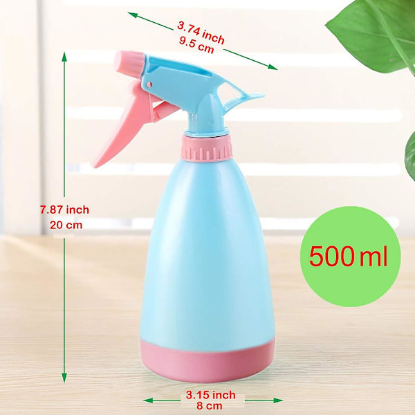 2 stk. 500 ml tomme sprayflasker til rengøring og havearbejde - Holdbar trigger-sprayer - Genopfyldelig spray - Spray op og ned i alle retninger (tilfældig farve)