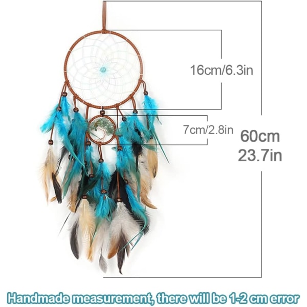 Drömfångare Barnrum Dekoration Handgjord Luminous Drömfångare Fjäder Gobeläng Boho Stil Hem Sovrum Vägg Hängande Bröllopsdekoration
