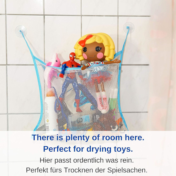 Baby badelegetøj Organizer（45cm*35cm）Legetøjsopbevaringspose til badeværelse og badekar, Mesh opbevaringsnet til brusetilbehør