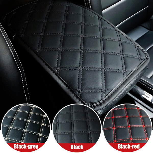 Bilarmrest Pad Cover Center Console Box Cushion Mat Protector Pad，Svart&Vit linje