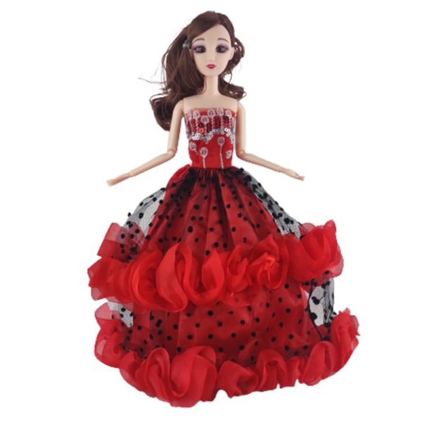 Pack 30 cm dockklänning Barbie prinsessdocka klänning tjej smink leksak bröllopsklänning