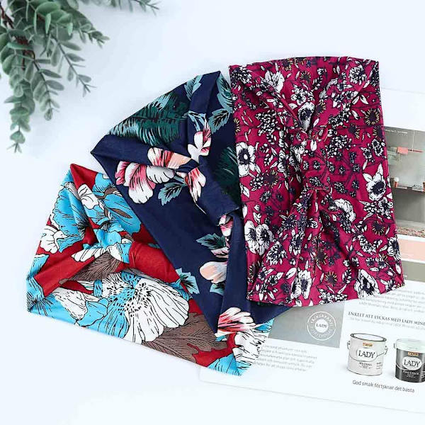 Boho 3-pak brede elastiske hårbånd til kvinder og piger