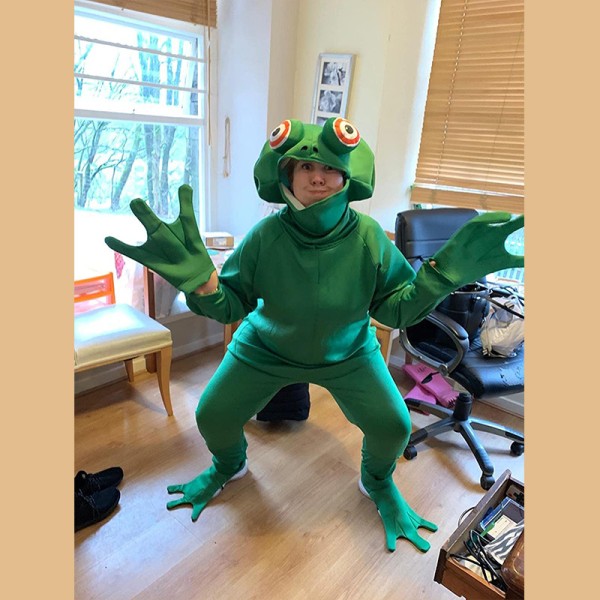 Halloween rollspel manlig grodprins rollspel nyhet siamesisk vuxen djur festdräkt M