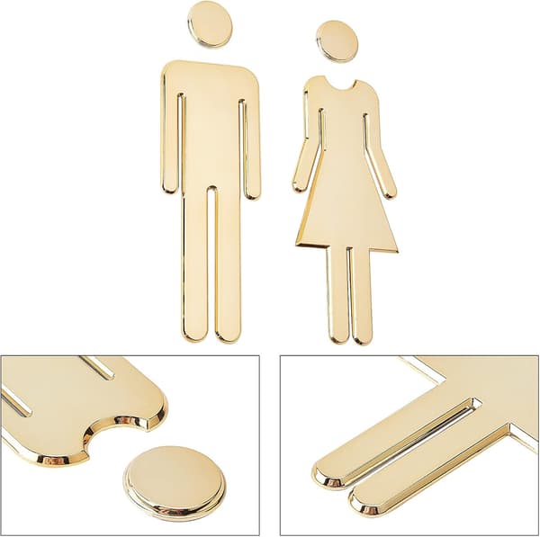 Selvklæbende toiletskilte til kvinder og mænd, badeværelse
