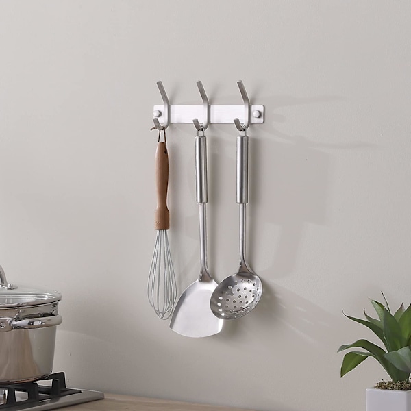 Ruostumaton takki- ja pyyhekotelo, seinään kiinnitettävä, ruostumaton teräs, 3 koukkua 3-Hook