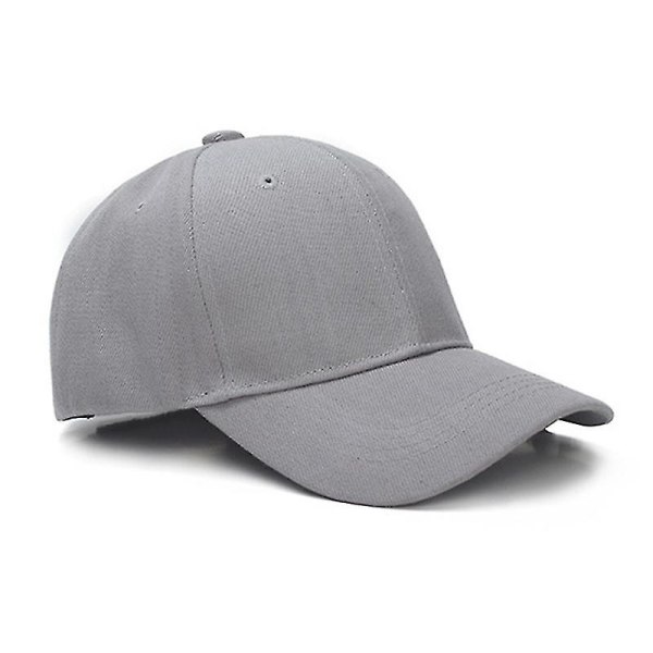 Klassinen yksivärinen baseball-lippis, säädettävä unisex-lippis, rento hip hop -lippis Grey