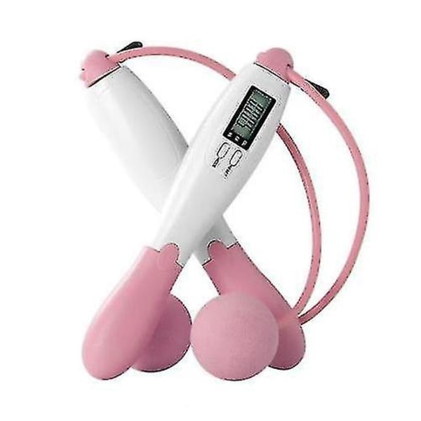 Elektronisk tellende hoppetau (trådløs) for sport og trening pink