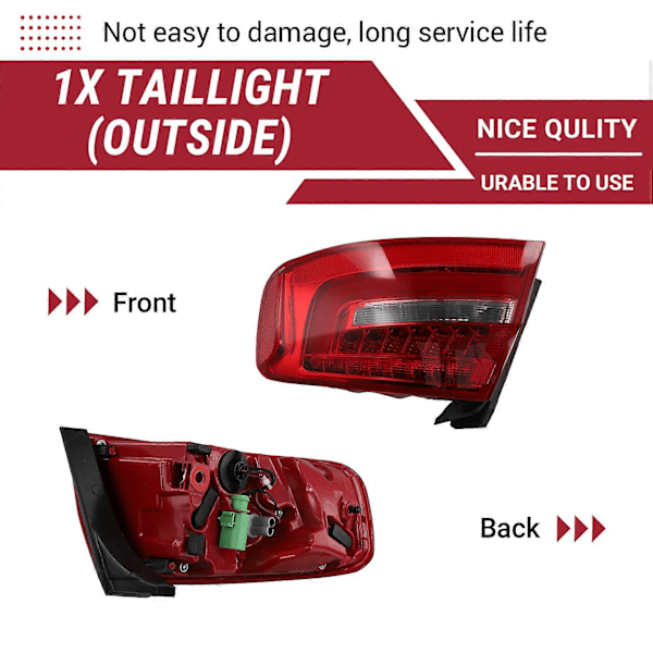 Bil LED Baklykt Ytre for A4 B8 Baklys Ryggelys Blinklys Høyre 8KD945096A
