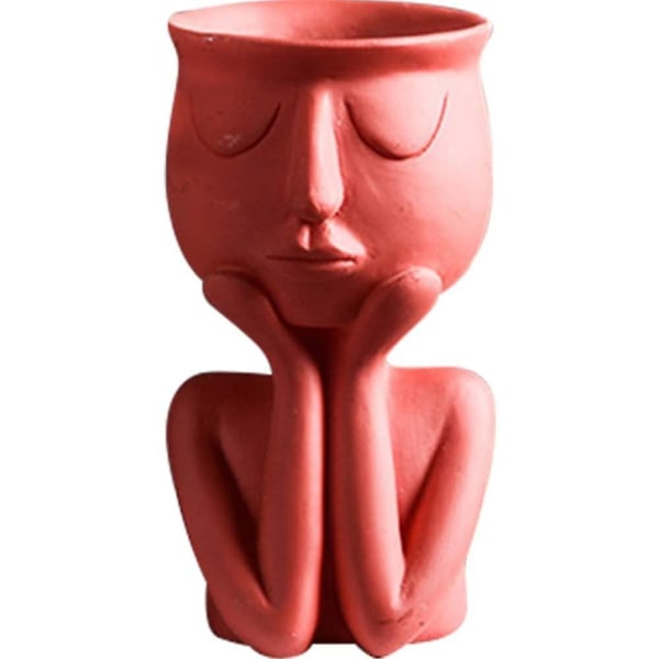 Blomsterpotter Sukkulenter Vase Gresk Statue Blomsterpotter Hjem Hagedekorasjon YELLOW