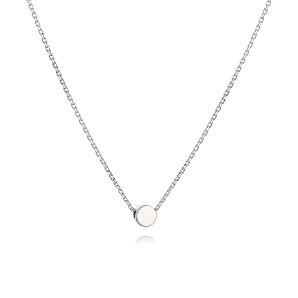 Fint flerskiktat halsband i sterlingsilver med en liten rund prickpärla för kvinnor