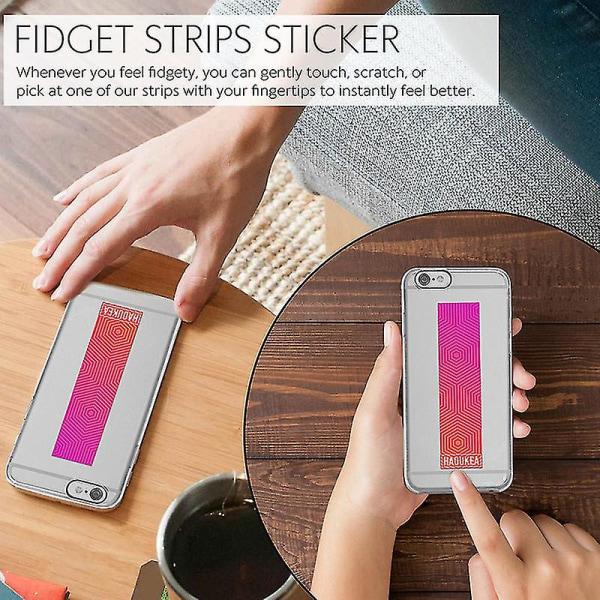 6 farger sett Fidget Strips Angst lindring elementer Anti stress taktile grove sensoriske strimler for voksne tenåringer Ny