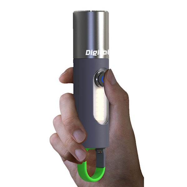Multifunktionell vit laserficklampa utomhusbelysning tältlampa bordslampa starkt ljus liten USB laddningsbar elektrisk ficklampa