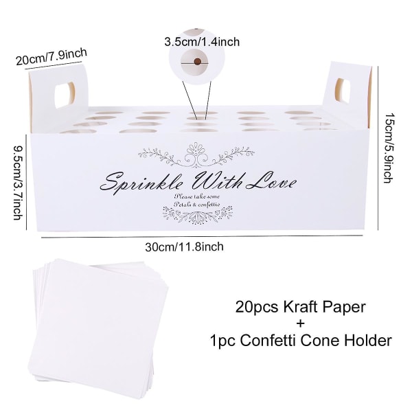 Staraise Kraft Paper Wedding Tray Konfettikartioteline Laatikko hääkoristeluihin Hääkonfettikartiot Hääpaperikartiot 20 hole tray set 1