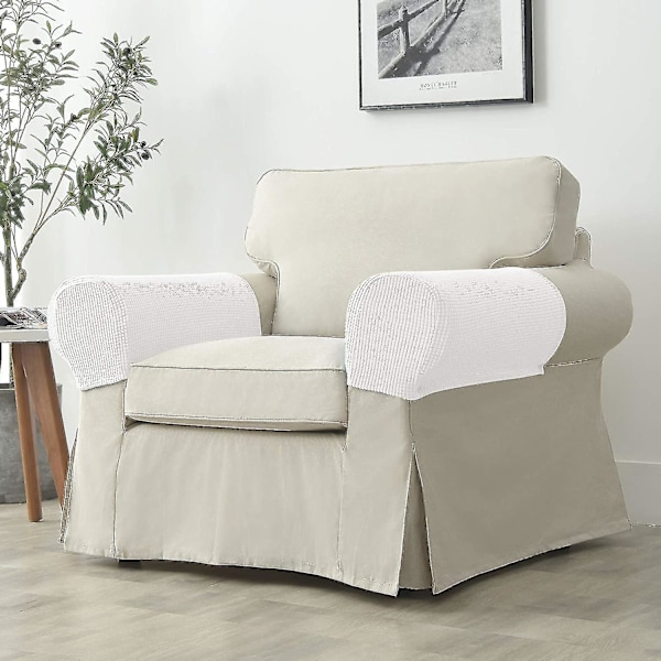 Soffa Armstödsskydd Stretch Armstödsskydd Kåpor För Fåtölj, Vit White