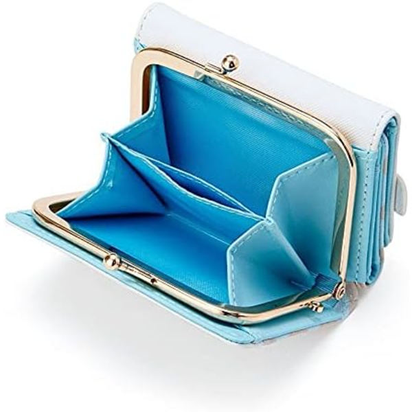 Liten, ultratunn tri-fold läderplånbok för kvinnor, söt och enkel Compa