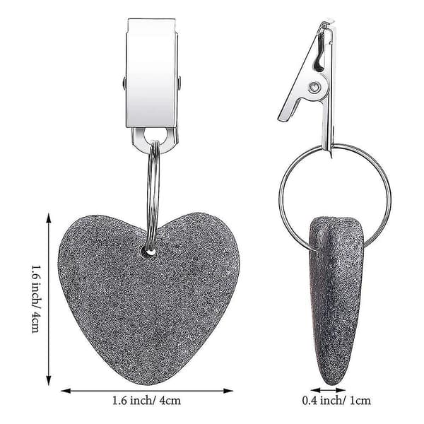 4 pakker dukvekter kleshengere hjerteform duk klips Grey