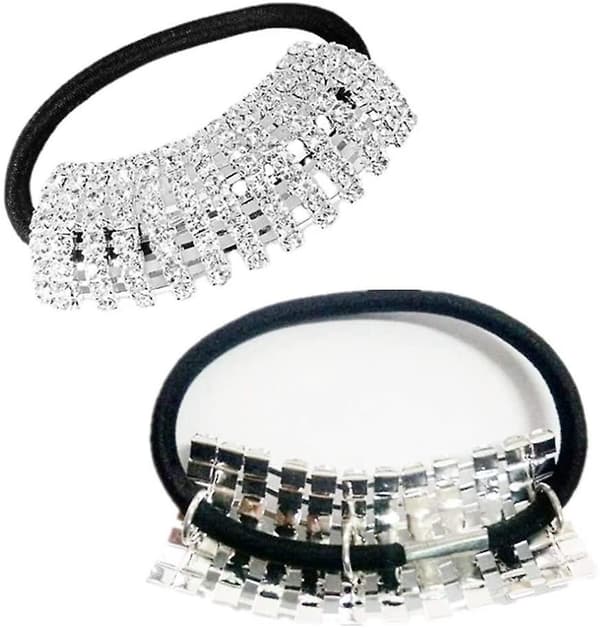 3-pack hårsnoddar med strass, elastiska hårsnoddar för kvinnor och flickor