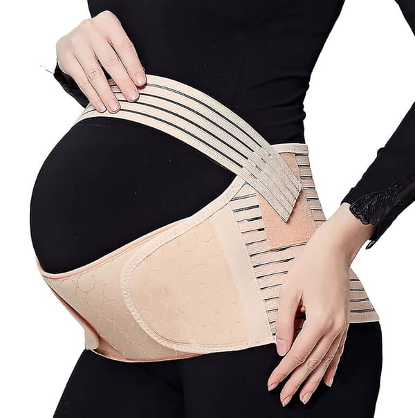 Maternity Bælte Graviditetsbælte Mavebælte Mavebælte Støttebøjle, Beige, One Size