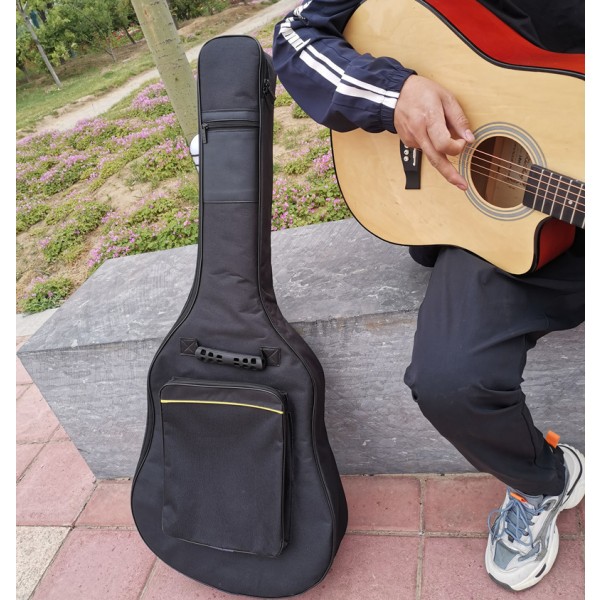Tjock bomullsgitarrväska dubbelaxel Oxford tygryggsäck för ballad gitarrinstrumentväska 110 cm Längd
