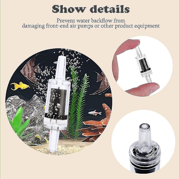 Plast Envägs Backventiler 10st Akvarium Luftpump Black