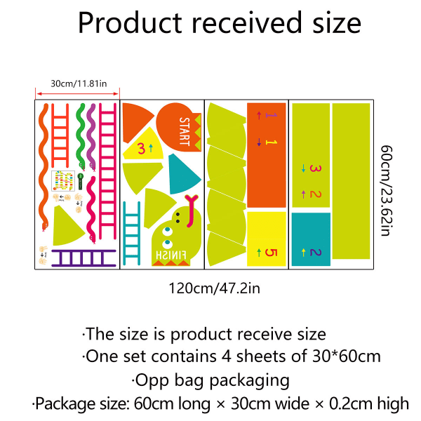 Tegneserie Engelsk Slange Interaktivt Spil Gulv Sticker Børneværelse Børnehave Korridor Dekorativ Væg Sticker PVC